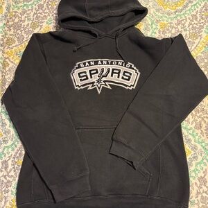 NBA San Antonio Spurs Black Pullover Hoodie with White Logo
